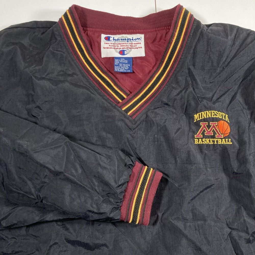 VTG Champion Pullover 2XL University Minnesota Basketball Golden Gopher Nylon